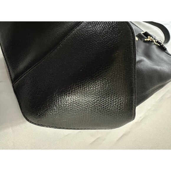 COACH Black Crossgrain Leather Zip Top Tote Bag #F35204 - Picture 14 of 14